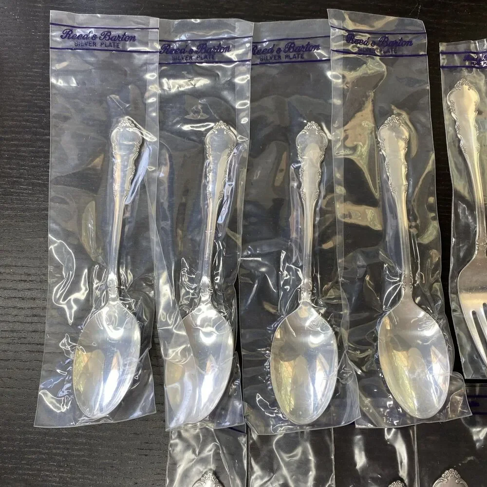 Reed Barton Dresden Rose Silverware 4 Place Settings Of 5 Pcs Silverplated (20)